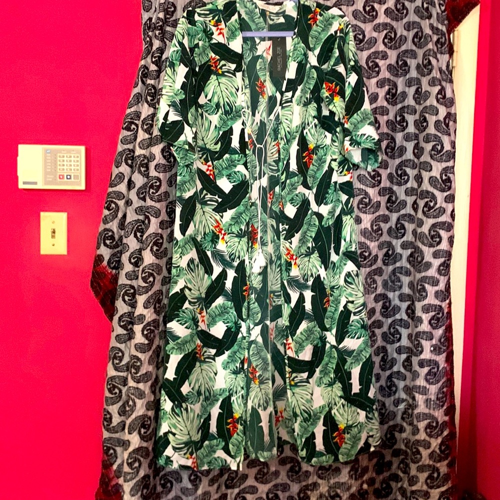 Rachel Zoe tropical long robe, kimono, duster
